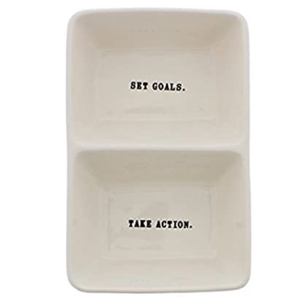 Rae Dunn bowl divided‎ trinket tray NWOT